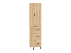 Aparador de madera contrachapada roble Sonoma 34,5x34x180 cm ES18205