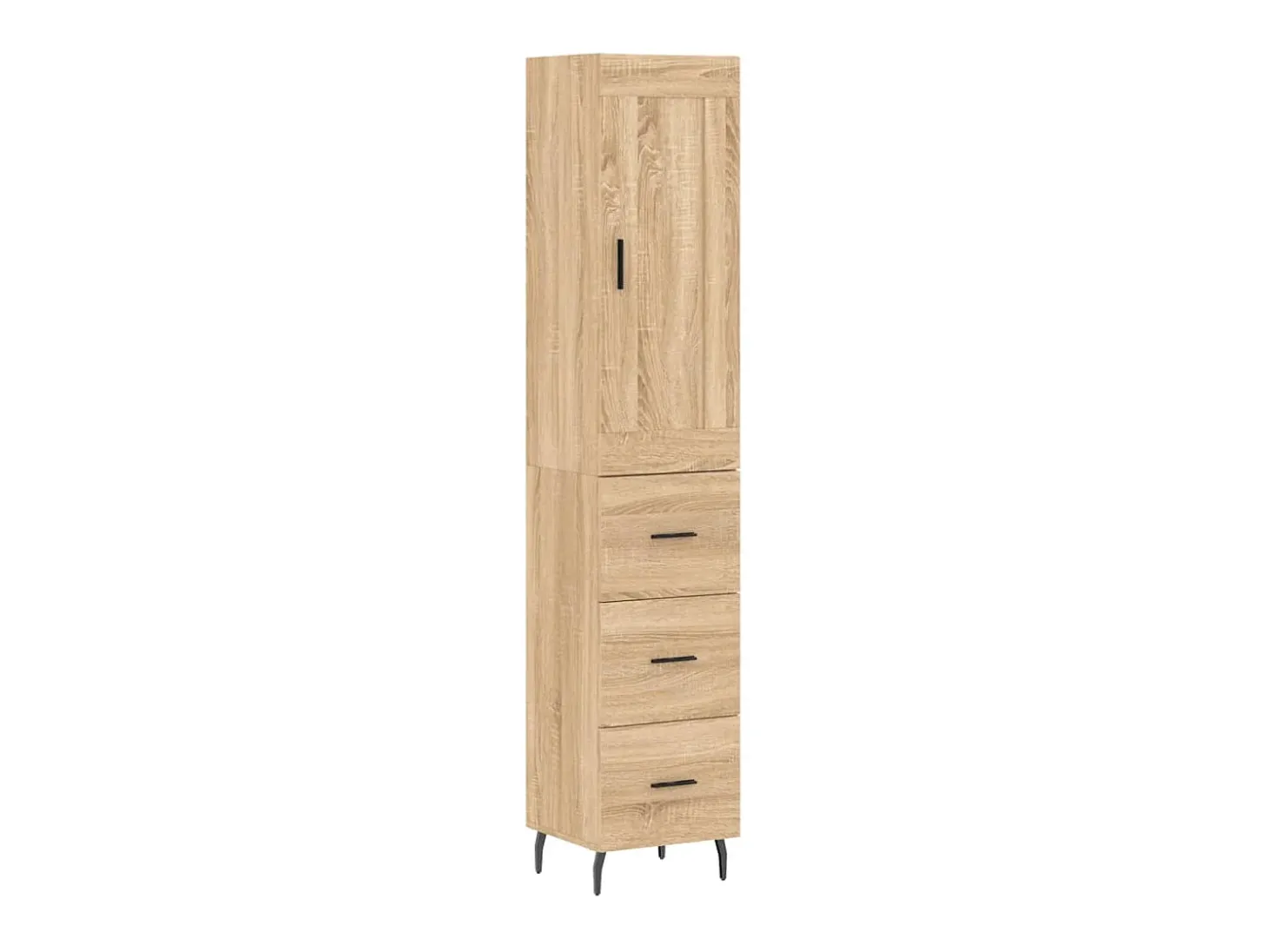 Aparador de madera contrachapada roble Sonoma 34,5x34x180 cm ES18205
