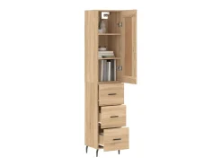 Aparador de madera contrachapada roble Sonoma 34,5x34x180 cm ES18205