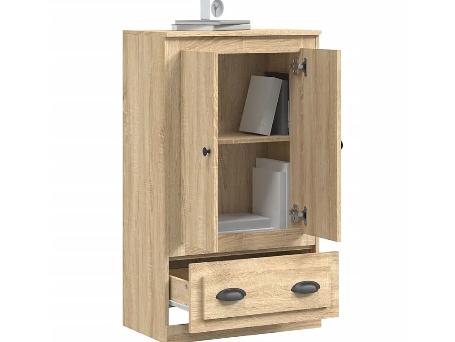 Aparador de madera contrachapada roble Sonoma 60x35,5x103,5 cm ES82819