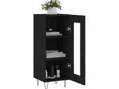 Aparador de madera contrachapada negro 34,5x34x90 cm ES69037