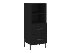 Aparador de madera contrachapada negro 34,5x34x90 cm ES22022