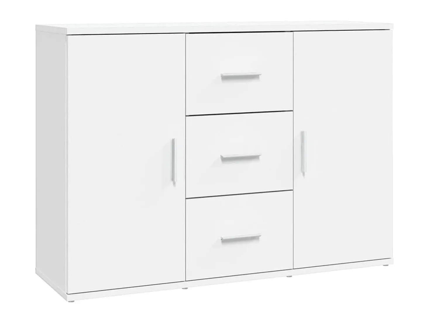 Aparador de madera contrachapada blanca 91x29,5x65 cm ES14822