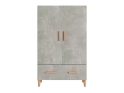 Aparador de madera contrachapada gris hormigón 70x31x115 cm ES27266