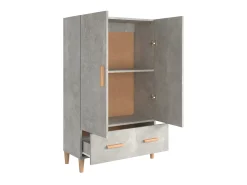 Aparador de madera contrachapada gris hormigón 70x31x115 cm ES27266
