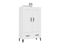 Aparador de madera contrachapada blanco 70x31x115 cm