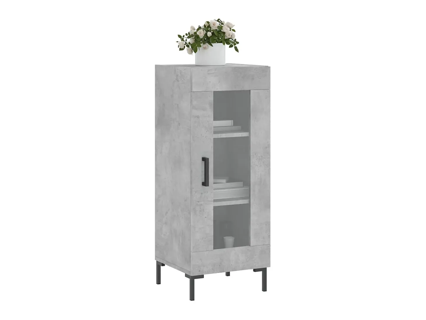 Aparador de madera contrachapada gris hormigón 34,5x34x90 cm ES79692