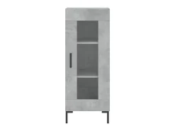 Aparador de madera contrachapada gris hormigón 34,5x34x90 cm ES79692