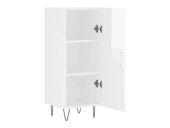 Aparador de madera contrachapada blanco brillante 34,5x34x90 cm ES68995