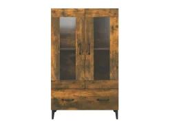 Aparador de madera contrachapada roble ahumado 70x31x115 cm ES61402