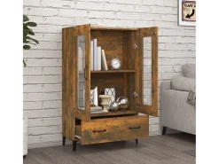 Aparador de madera contrachapada roble ahumado 70x31x115 cm ES61402