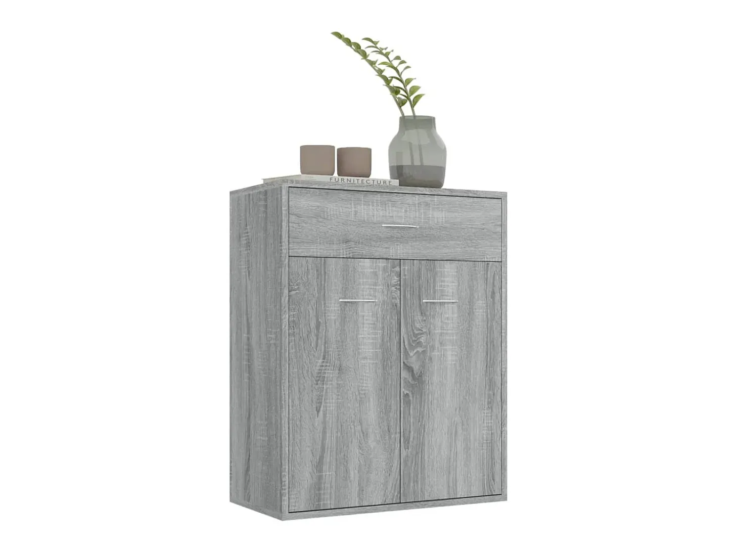 Aparador de madera contrachapada gris Sonoma 60x30x75 cm ES32066