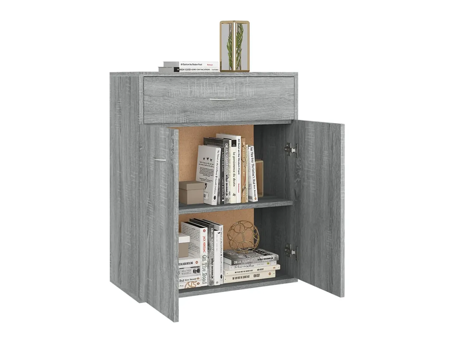 Aparador de madera contrachapada gris Sonoma 60x30x75 cm ES32066