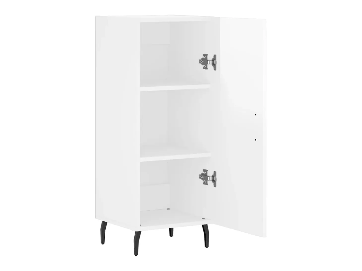Aparador de madera contrachapada blanco brillante 34,5x34x90 cm ES37388