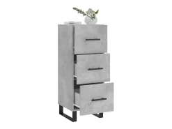 Aparador de madera contrachapada gris hormigón 34,5x34x90 cm ES37353