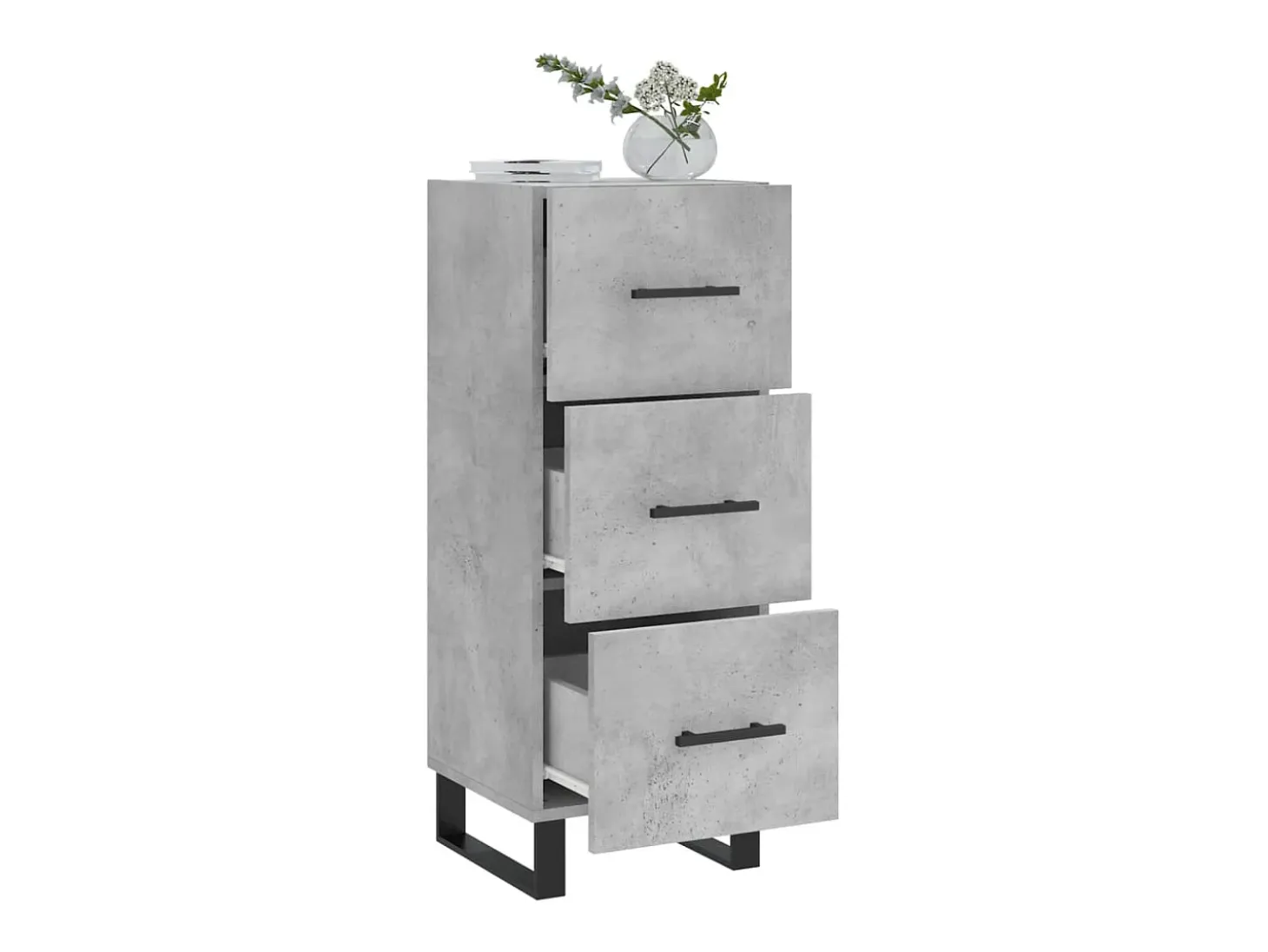 Aparador de madera contrachapada gris hormigón 34,5x34x90 cm ES37353