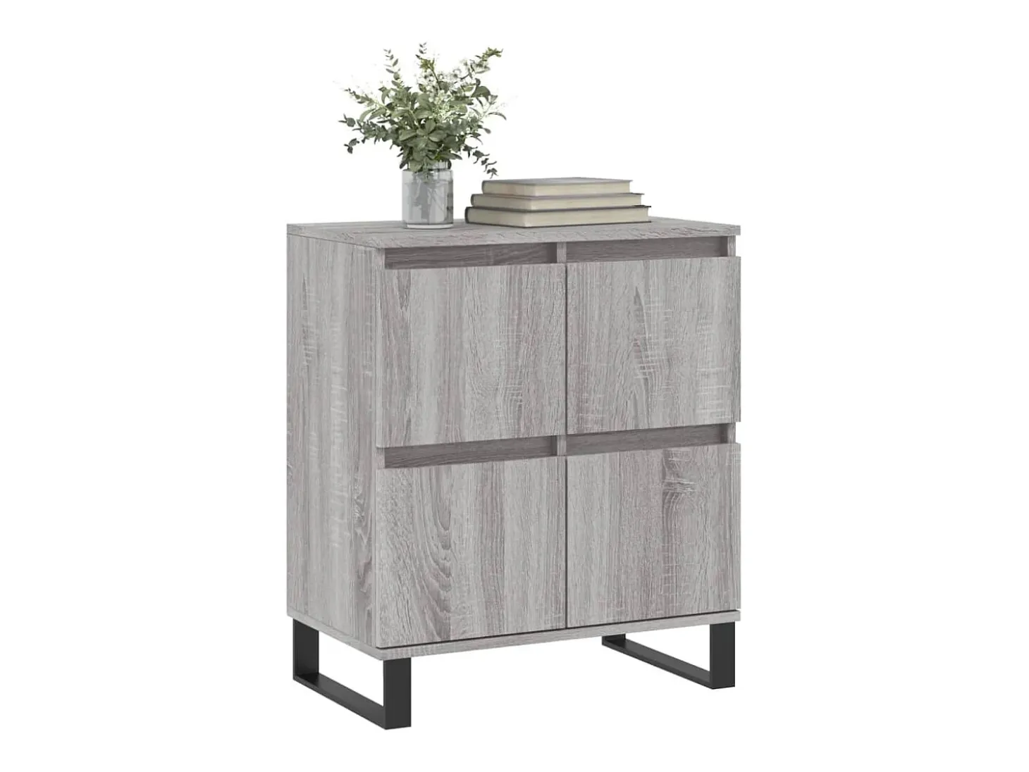 Aparador de madera contrachapada gris Sonoma 60x35x70 cm