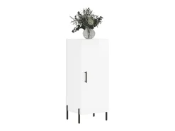 Aparador de madera contrachapada blanco brillante 34,5x34x90 cm ES17606