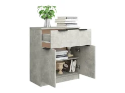 Aparador de madera contrachapada gris hormigón 60x30x70 cm ES11785