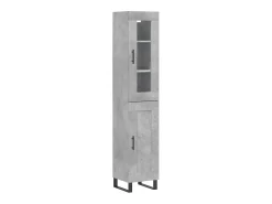 Aparador de madera contrachapada gris hormigón 34,5x34x180 cm