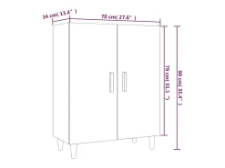 Aparador de madera contrachapada roble Sonoma 70x34x90 cm