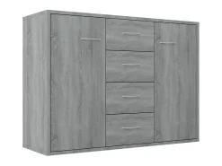 Aparador de madera contrachapada gris Sonoma 88x30x65 cm ES96296