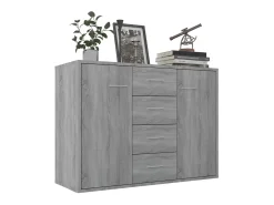 Aparador de madera contrachapada gris Sonoma 88x30x65 cm ES96296