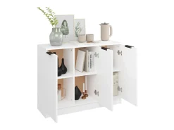 Aparador de madera contrachapada blanco 90,5x30x70 cm