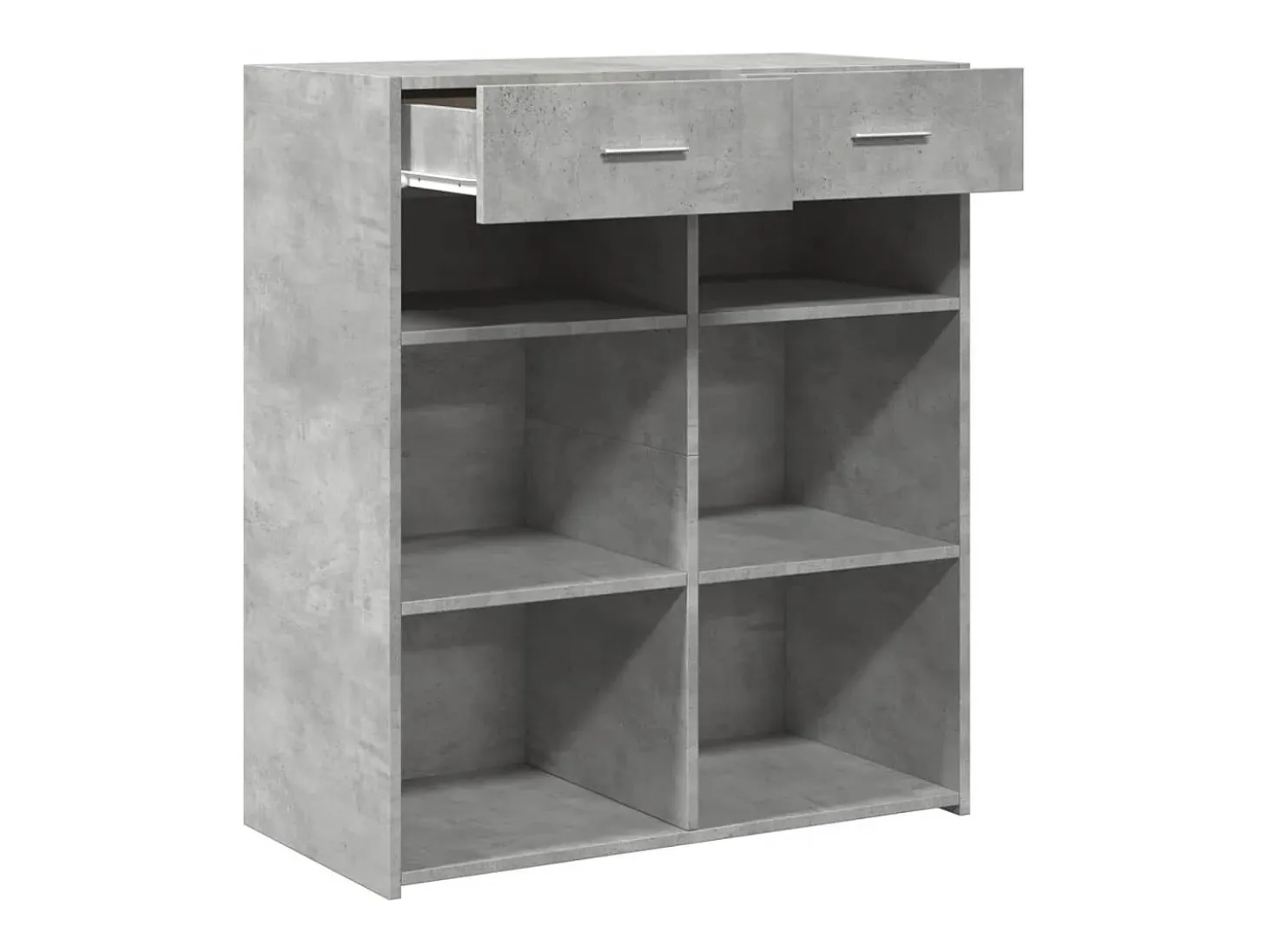 Aparador de madera contrachapada gris hormigón 80x42,5x93 cm