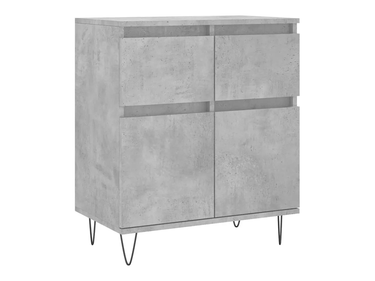 Aparador de madera contrachapada gris hormigón 60x35x70 cm