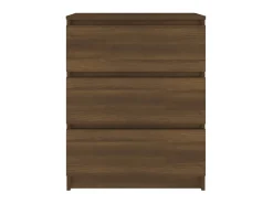Aparador de madera contrachapada roble marrón 60x35x76 cm ES39928