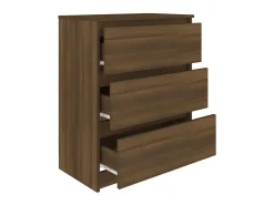 Aparador de madera contrachapada roble marrón 60x35x76 cm ES39928