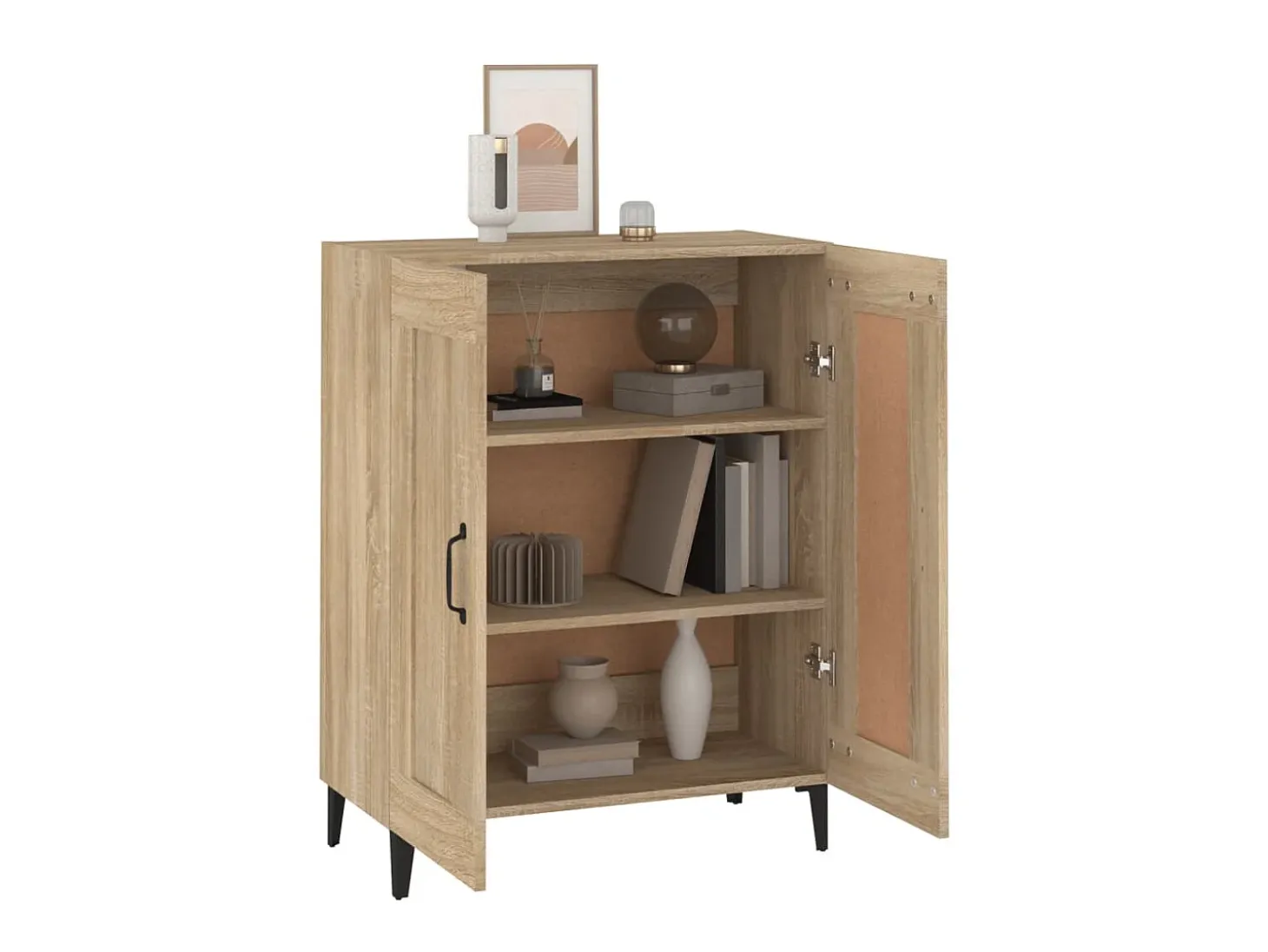 Aparador de madera contrachapada color roble 69,5x34x90 cm ES15670