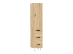 Aparador de madera contrachapada roble Sonoma 34,5x34x180 cm ES53063