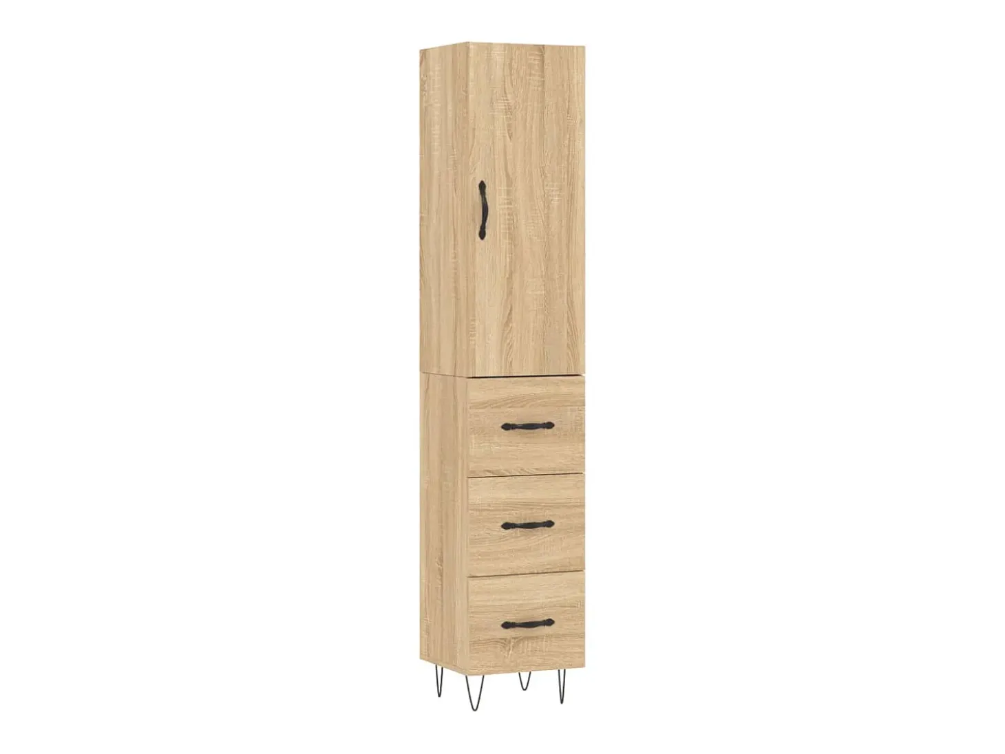 Aparador de madera contrachapada roble Sonoma 34,5x34x180 cm ES53063