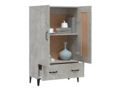 Aparador de madera contrachapada gris hormigón 70x31x115 cm ES45134
