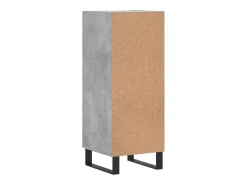 Aparador de madera contrachapada gris hormigón 34,5x34x90 cm