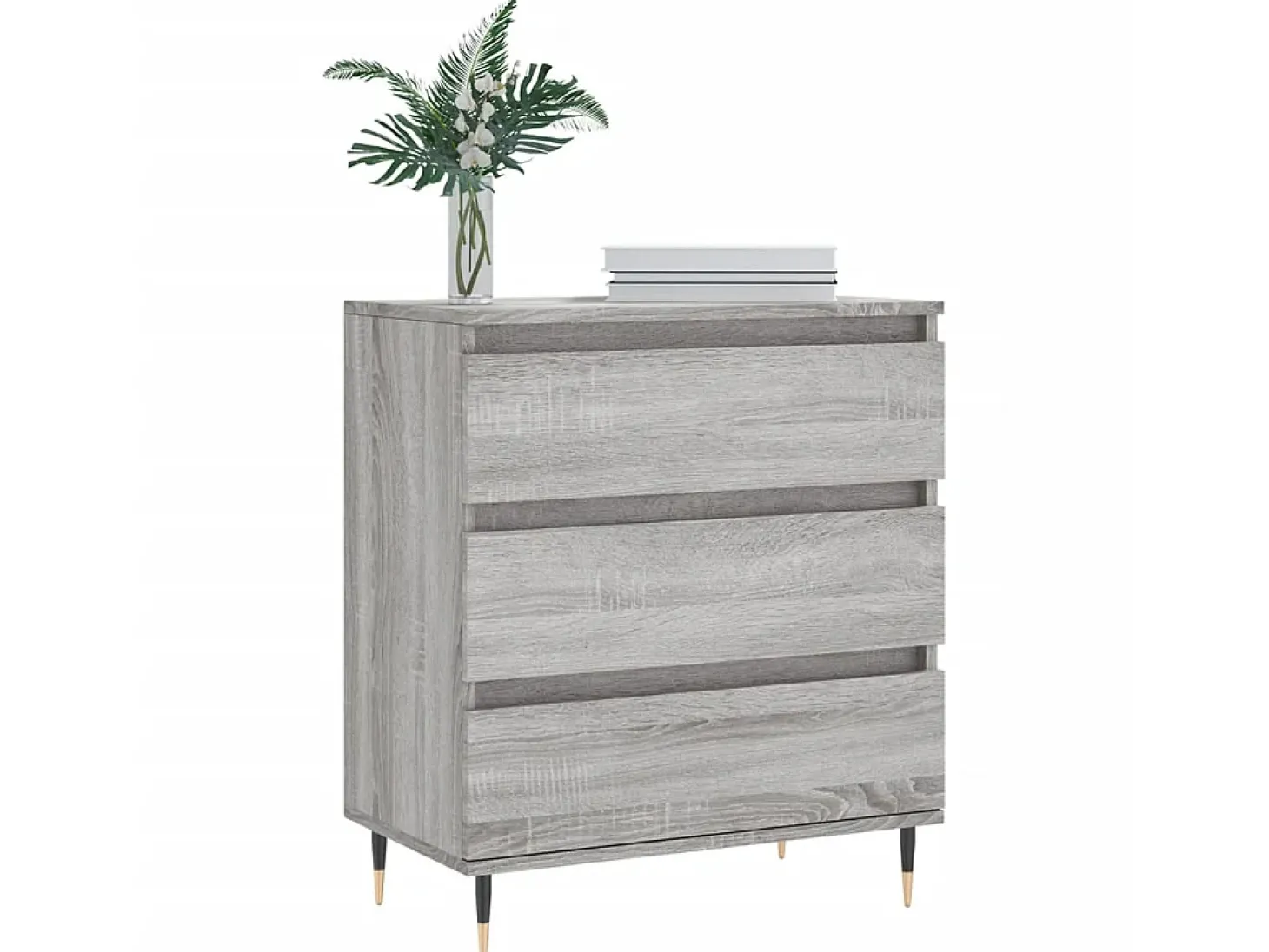 Aparador de madera contrachapada gris Sonoma 60x35x70 cm ES50434