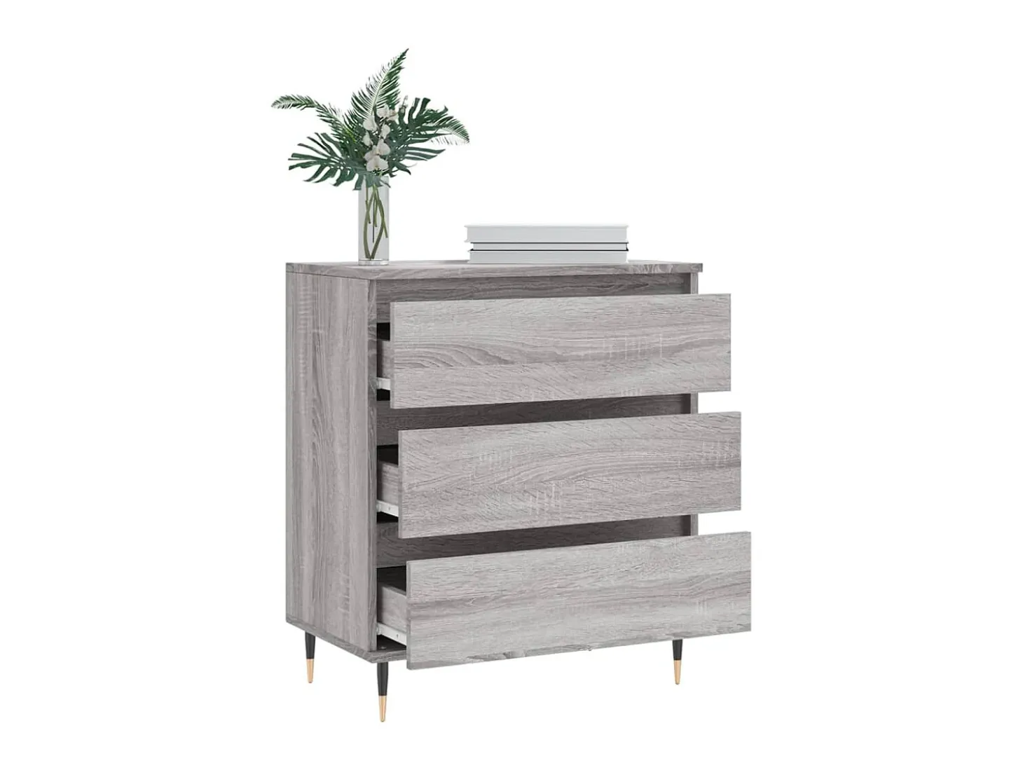 Aparador de madera contrachapada gris Sonoma 60x35x70 cm ES50434