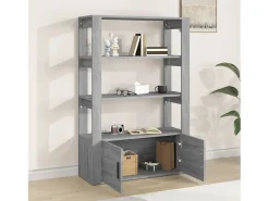 Aparador de madera contrachapada gris Sonoma 80x30x119,5 cm ES84490