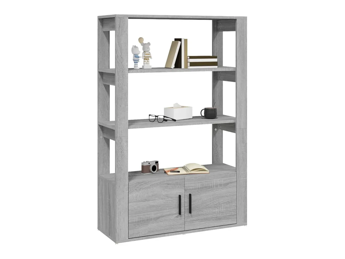 Aparador de madera contrachapada gris Sonoma 80x30x119,5 cm ES84490