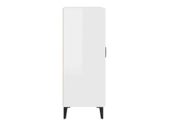 Aparador de madera contrachapada blanco brillante 69,5x34x90 cm
