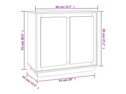 Aparador de madera contrachapada gris Sonoma 80x34x75 cm