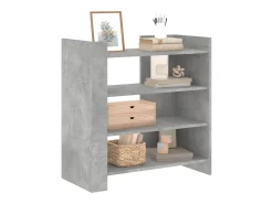 Aparador de madera contrachapada gris hormigón 73,5x35x75 cm