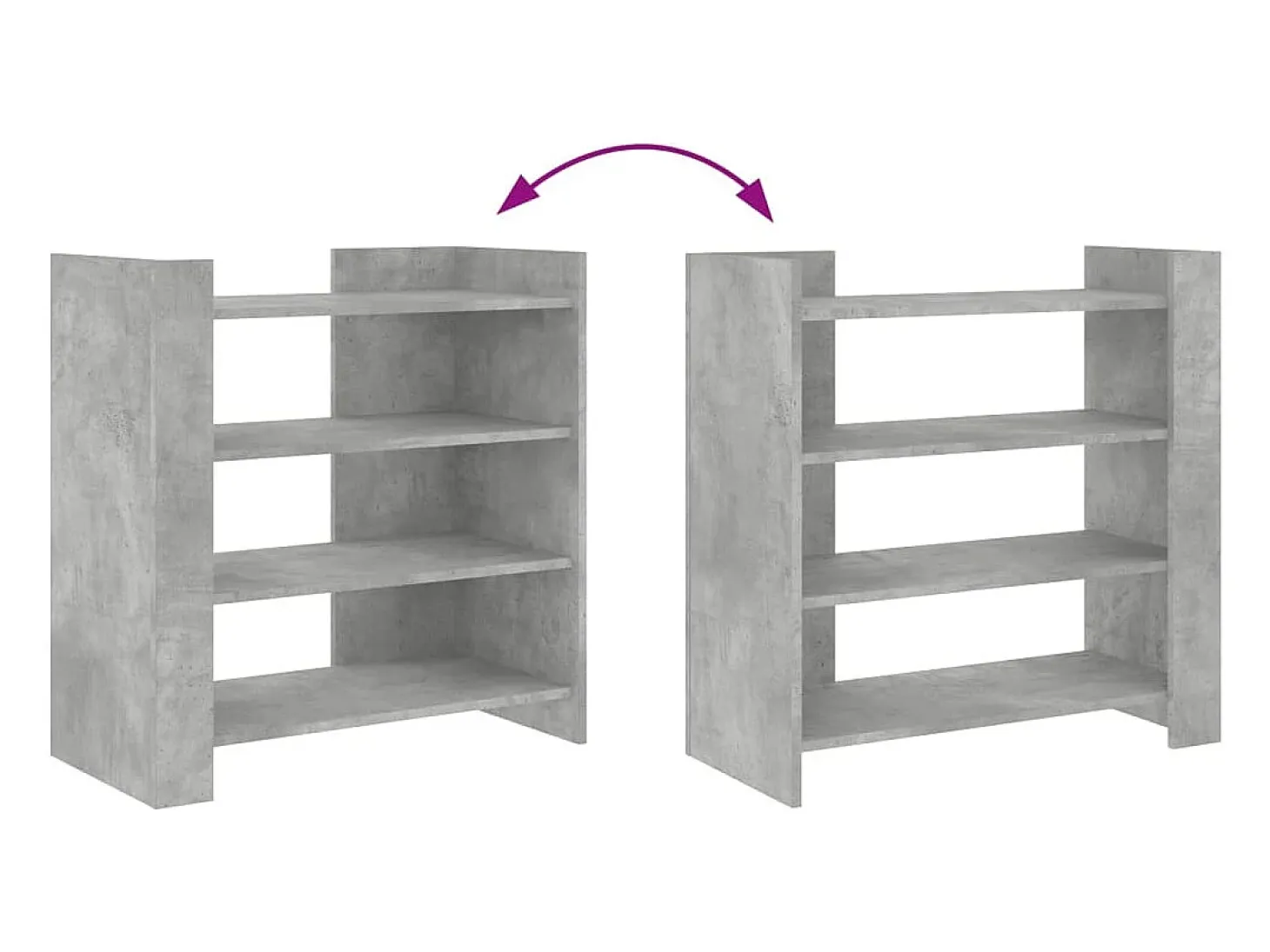 Aparador de madera contrachapada gris hormigón 73,5x35x75 cm