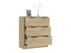 Aparador de madera contrachapada color roble Sonoma 60x30x70 cm ES84910
