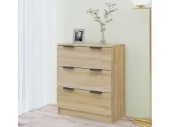 Aparador de madera contrachapada color roble Sonoma 60x30x70 cm ES84910