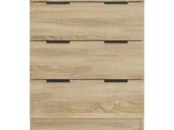 Aparador de madera contrachapada color roble Sonoma 60x30x70 cm ES84910
