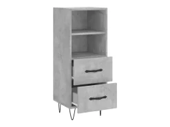 Aparador de madera contrachapada gris hormigón 34,5x34x90 cm ES36967