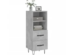 Aparador de madera contrachapada gris hormigón 34,5x34x90 cm ES36967